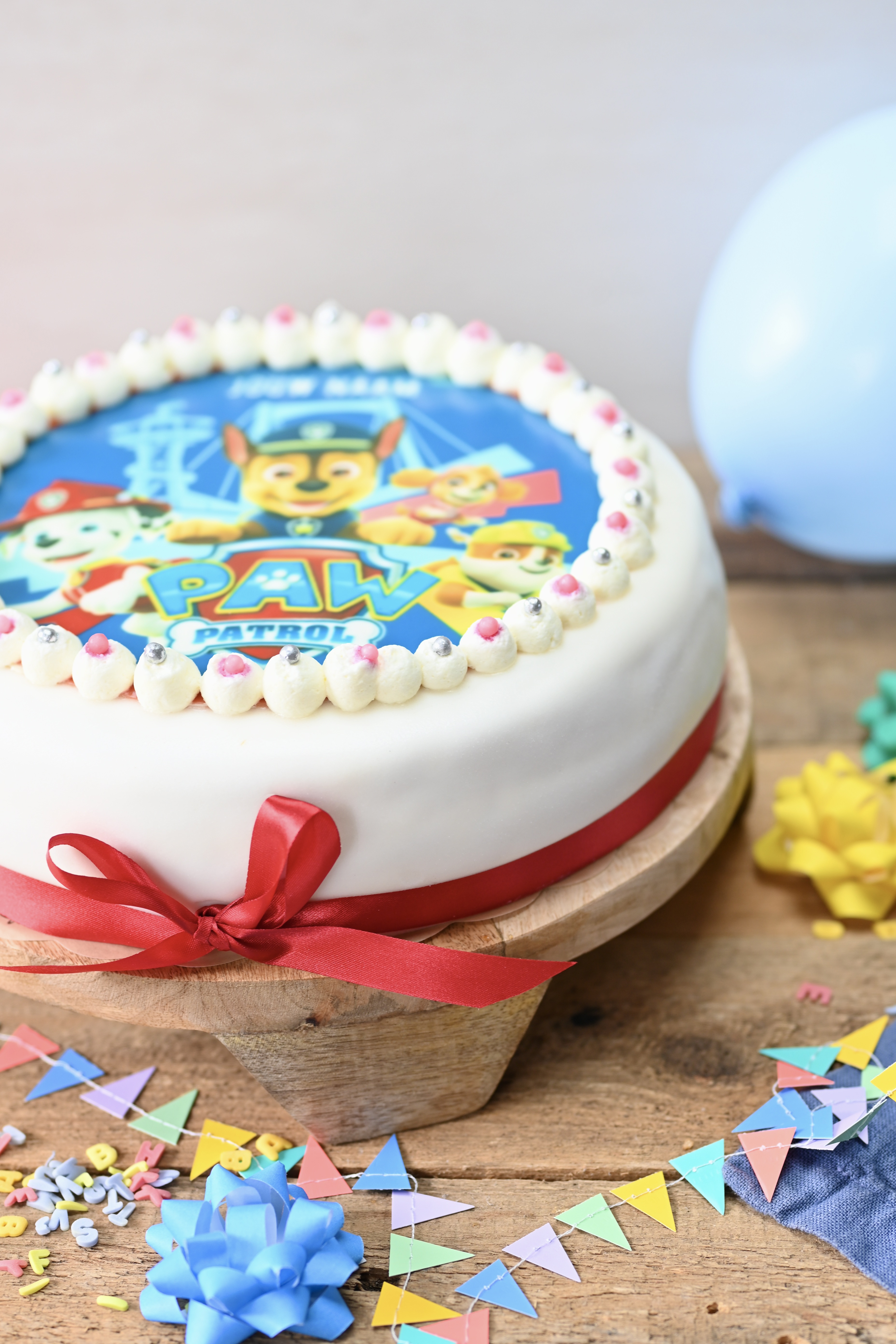 Icing paw patrol taart rond