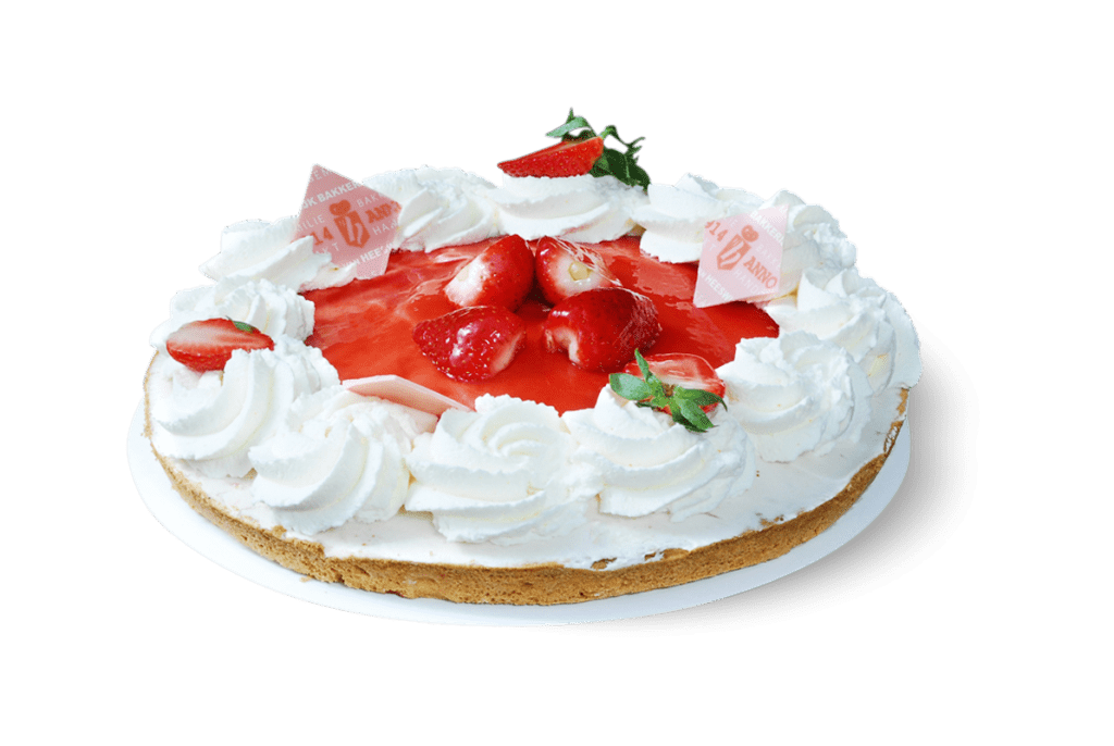 aardbeienkwarkvlaai half
