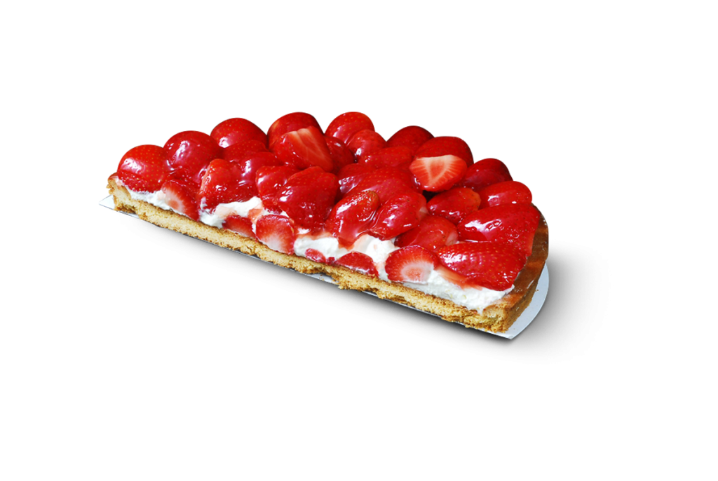 strawberry flan half
